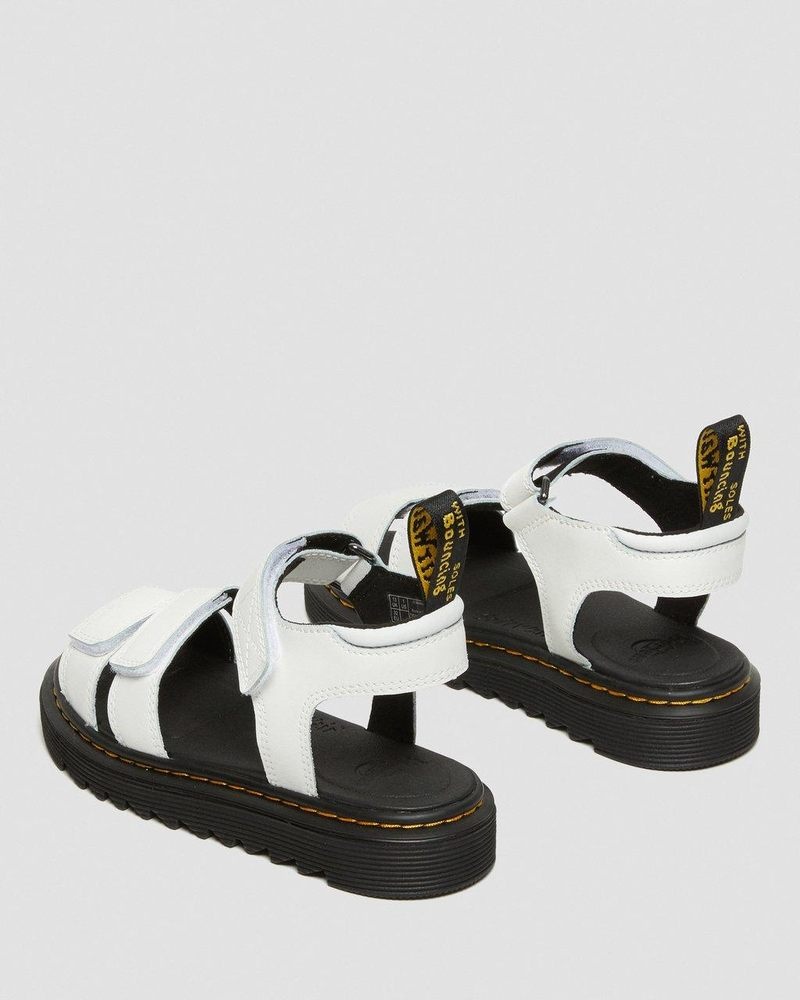 Sandalias Dr Martens Junior Klaire Cuero Correa Sandals (T Lamper) Blancas | FP52-Y1SJ