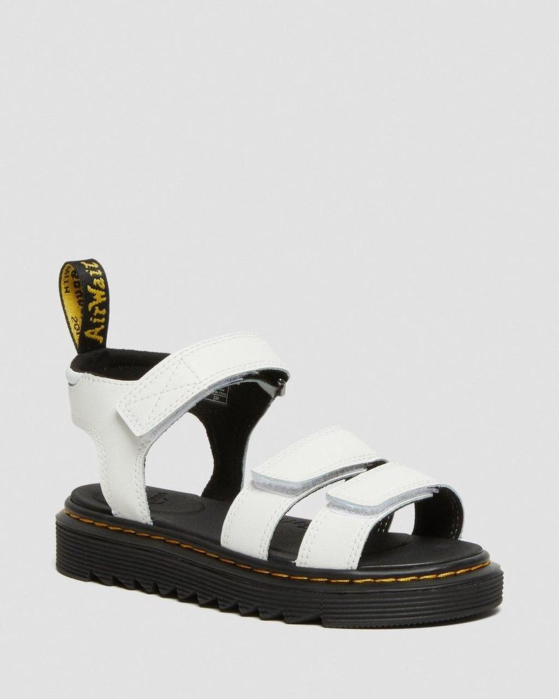 Sandalias Dr Martens Junior Klaire Cuero Correa Sandals (T Lamper) Blancas | FP52-Y1SJ