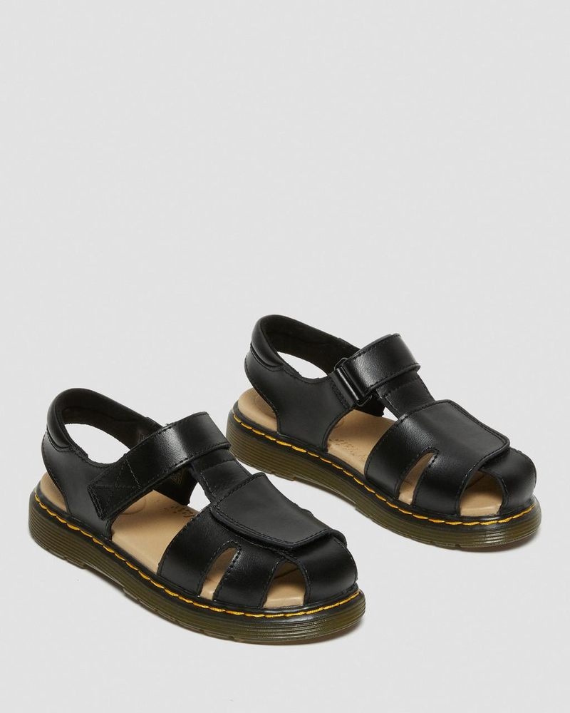 Sandalias Dr Martens Junior Moby II Cuero Velcro Sandals (T Lamper) Negras | IY14-G0NL