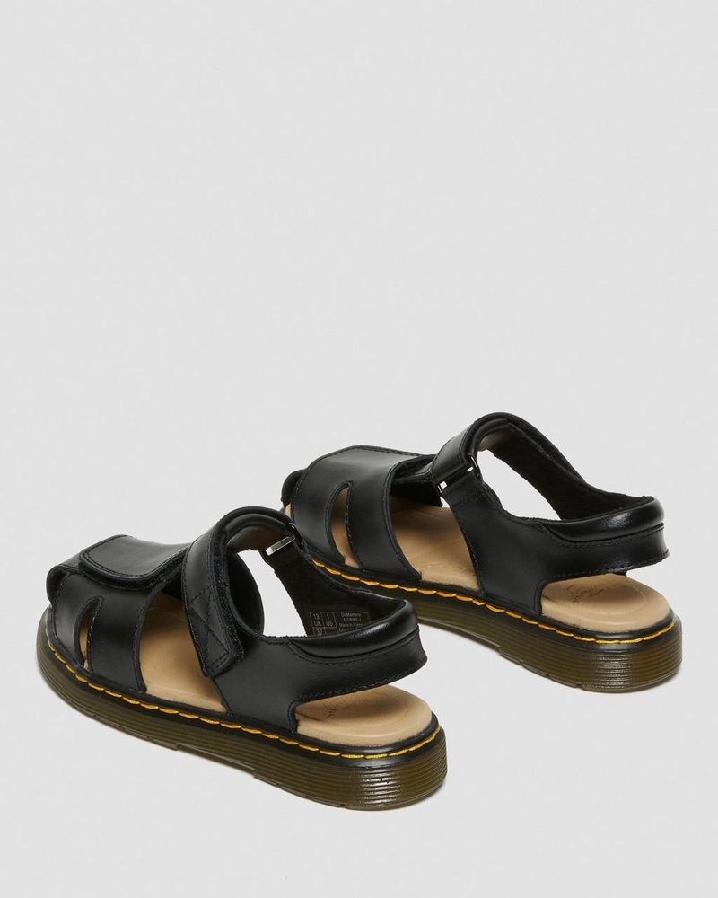 Sandalias Dr Martens Junior Moby II Cuero Velcro Sandals (T Lamper) Negras | IY14-G0NL