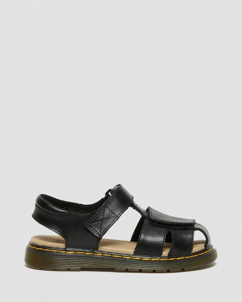 Sandalias Dr Martens Junior Moby II Cuero Velcro Sandals (T Lamper) Negras | IY14-G0NL