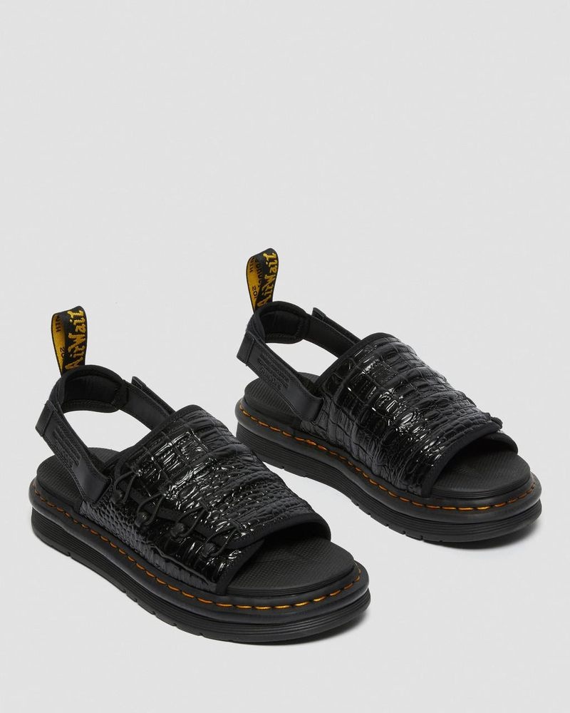 Sandalias Dr Martens Mura Suicoke Croco Cuero Sandals (New Vibrance Croco) Negras | NQ04-C6ZT