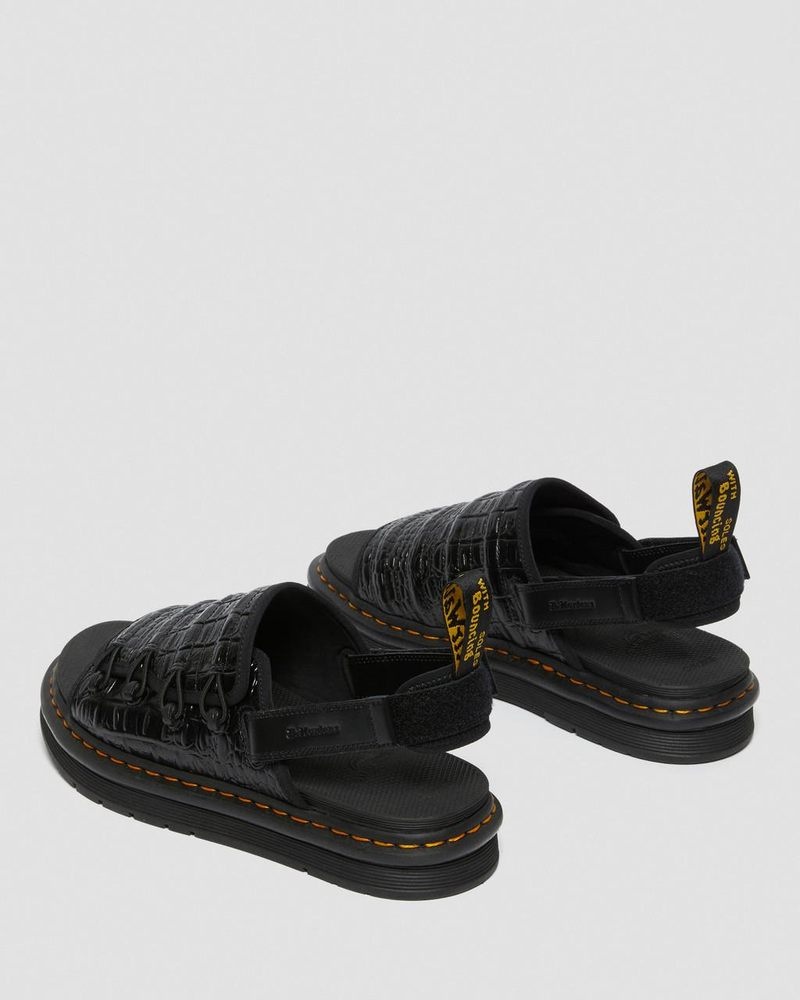 Sandalias Dr Martens Mura Suicoke Croco Cuero Sandals (New Vibrance Croco) Negras | NQ04-C6ZT