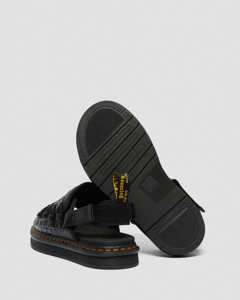 Sandalias Dr Martens Mura Suicoke Croco Cuero Sandals (New Vibrance Croco) Negras | NQ04-C6ZT