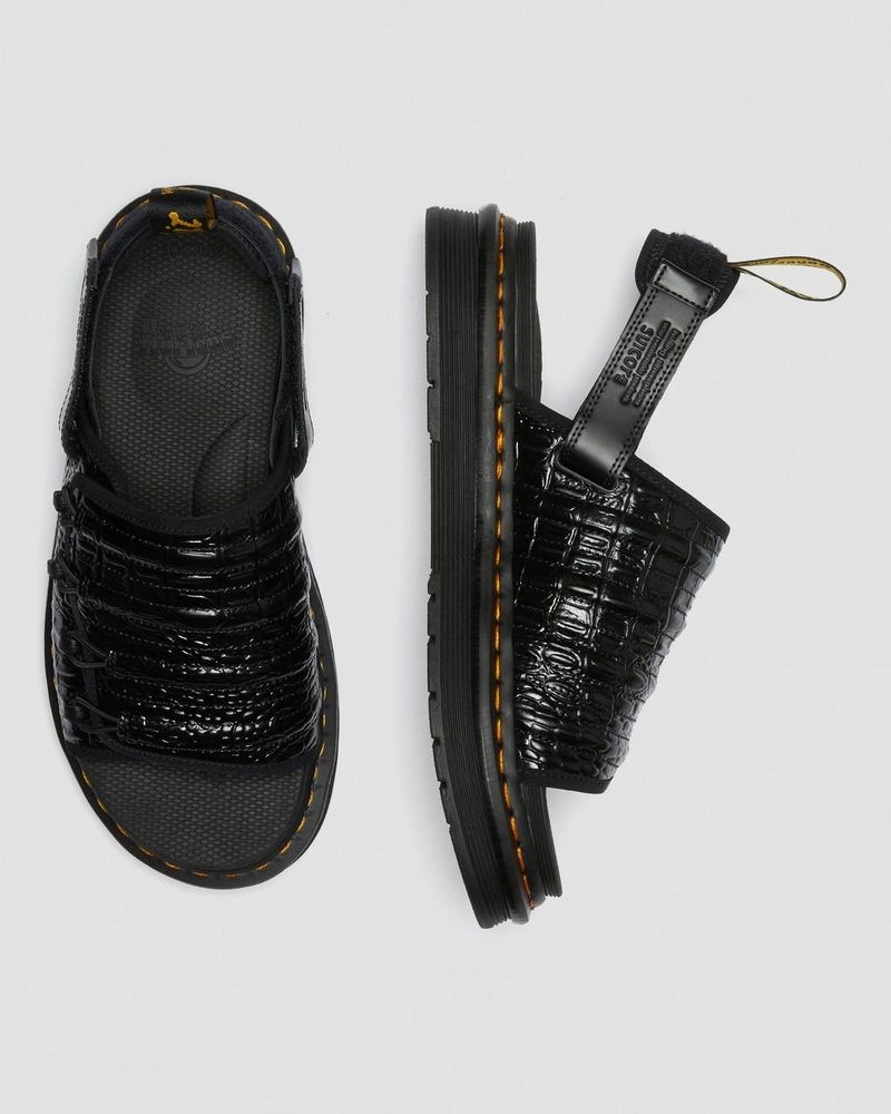 Sandalias Dr Martens Mura Suicoke Croco Cuero Sandals (New Vibrance Croco) Negras | NQ04-C6ZT