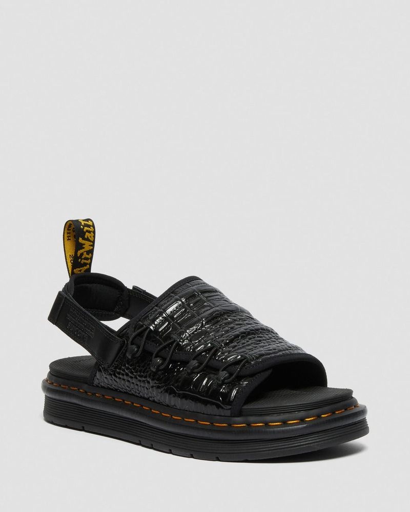 Sandalias Dr Martens Mura Suicoke Croco Cuero Sandals (New Vibrance Croco) Negras | NQ04-C6ZT