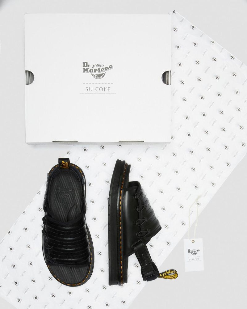 Sandalias Dr Martens Mura Suicoke Cuero Sandals Negras | BH36-P8HU