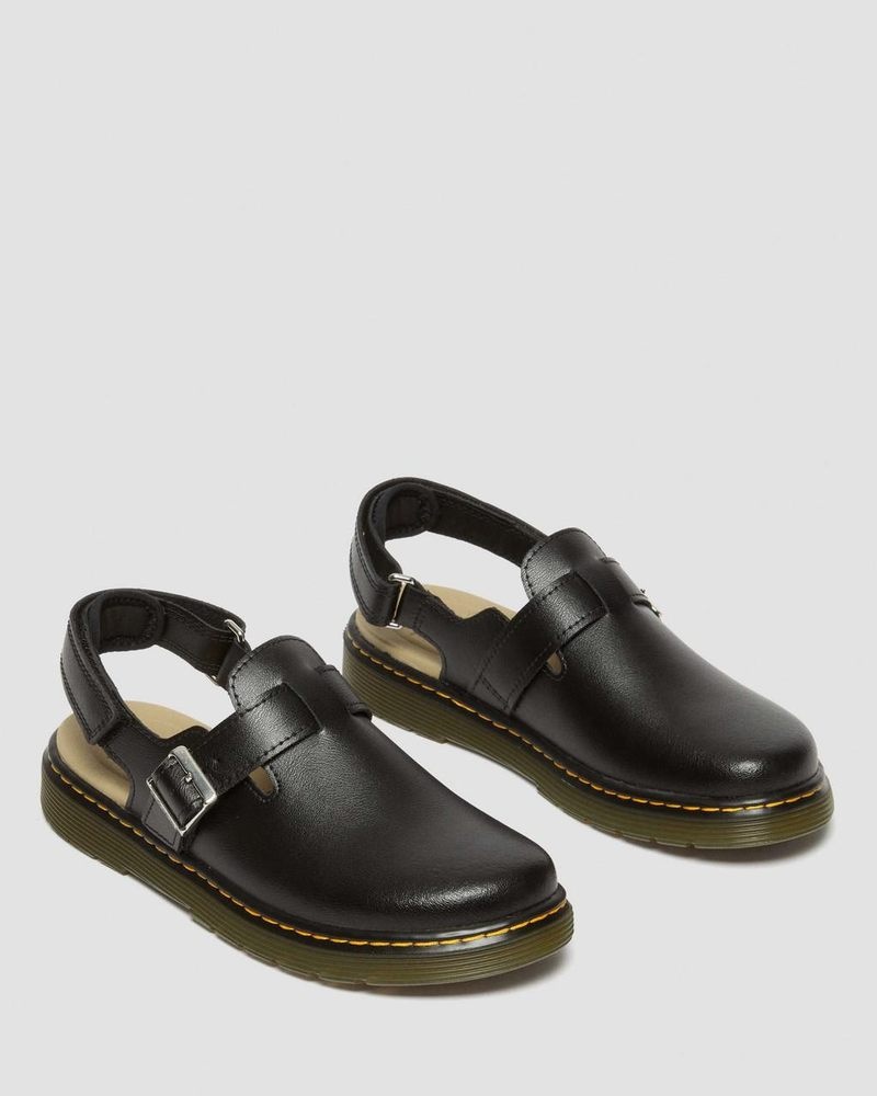 Sandalias Dr Martens Youth Jorgie Cuero Destalonadas Mules (T Lamper) Negras | QQ95-N1QV