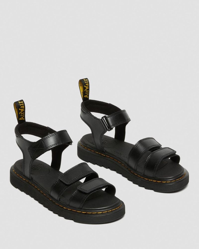 Sandalias Dr Martens Youth Klaire Cuero Correa Sandals (T Lamper) Negras | TO85-I6UZ