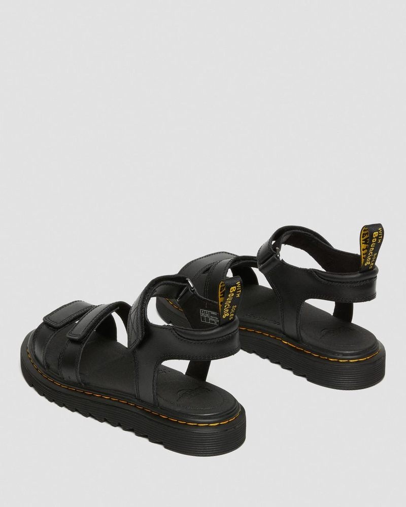 Sandalias Dr Martens Youth Klaire Cuero Correa Sandals (T Lamper) Negras | TO85-I6UZ