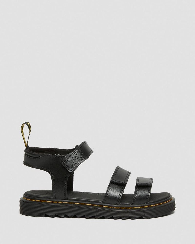 Sandalias Dr Martens Youth Klaire Cuero Correa Sandals (T Lamper) Negras | TO85-I6UZ