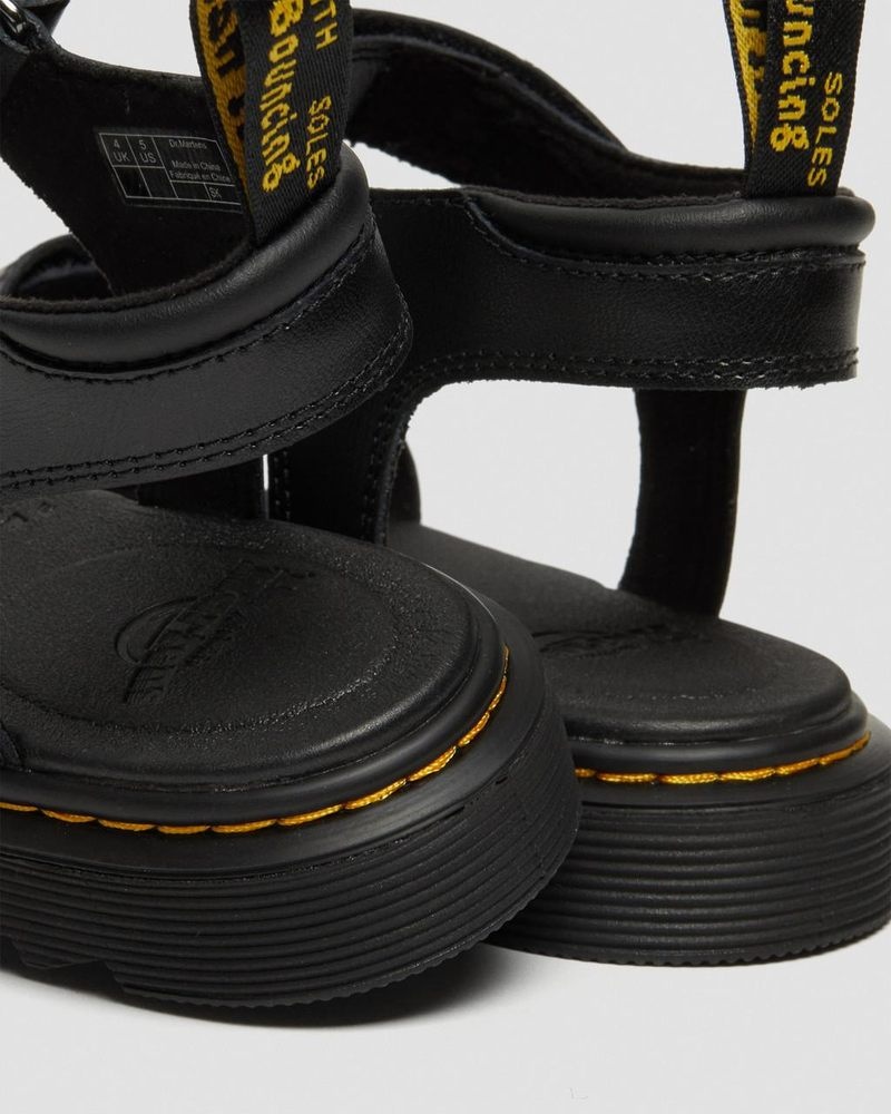 Sandalias Dr Martens Youth Klaire Cuero Correa Sandals (T Lamper) Negras | TO85-I6UZ