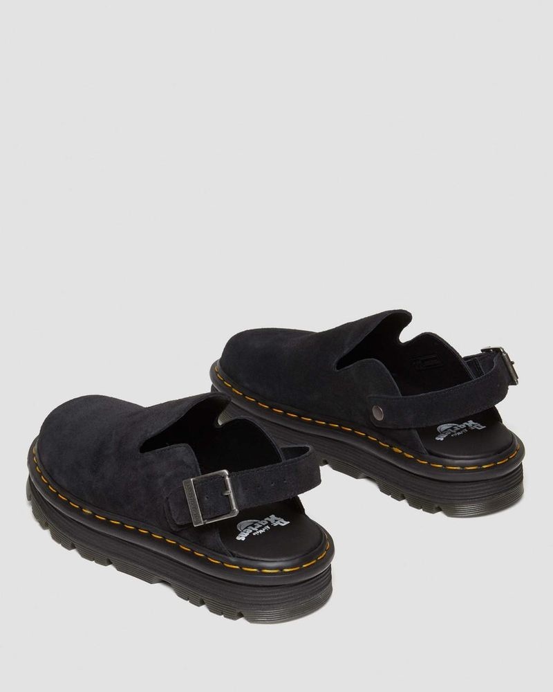 Sandalias Dr Martens Zebzag Gamuza Casuales Singback Plataforma Mules (E.H.Gamuza) Negras | GO44-Y3HF