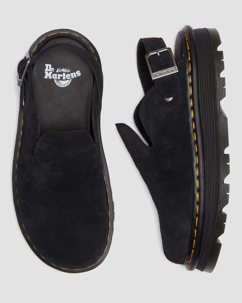 Sandalias Dr Martens Zebzag Gamuza Casuales Singback Plataforma Mules (E.H.Gamuza) Negras | GO44-Y3HF