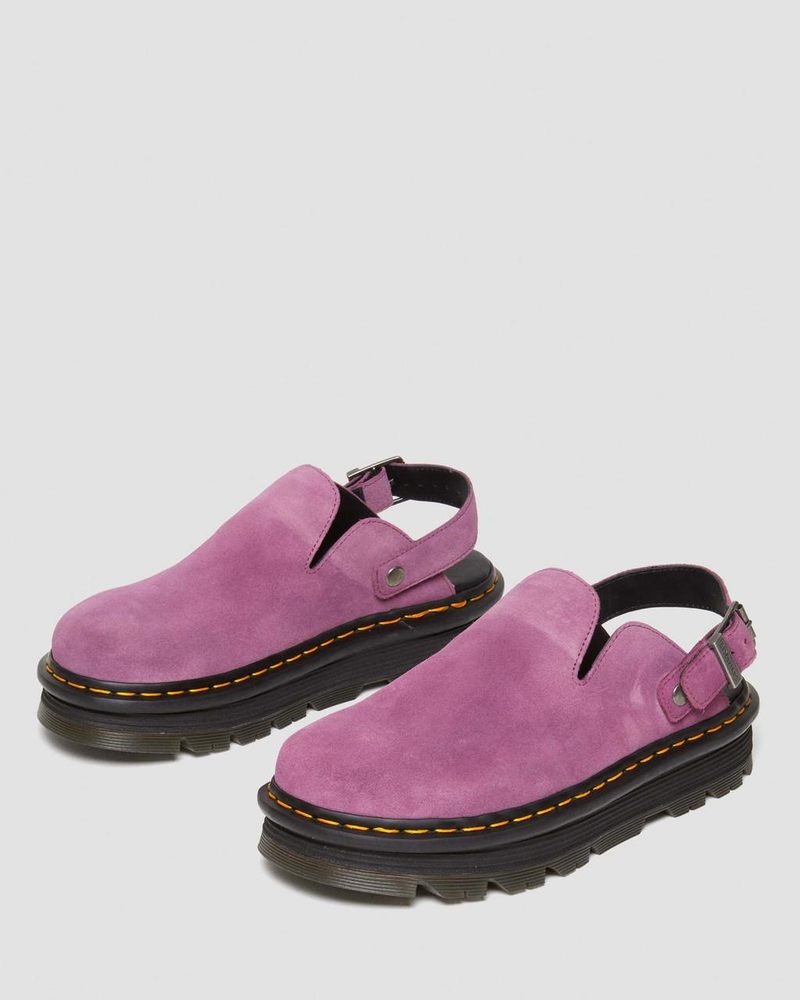 Sandalias Dr Martens Zebzag Gamuza Casuales Destalonadas Plataforma Mules (E.H.Gamuza) Moradas | HK87-A3IR