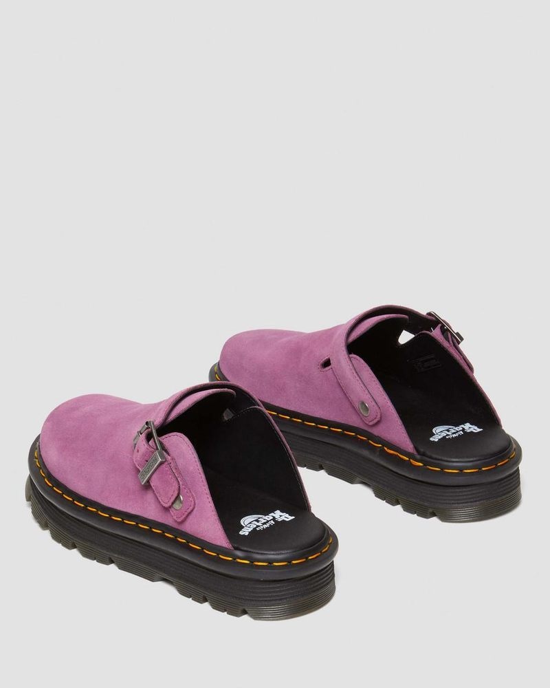 Sandalias Dr Martens Zebzag Gamuza Casuales Destalonadas Plataforma Mules (E.H.Gamuza) Moradas | HK87-A3IR