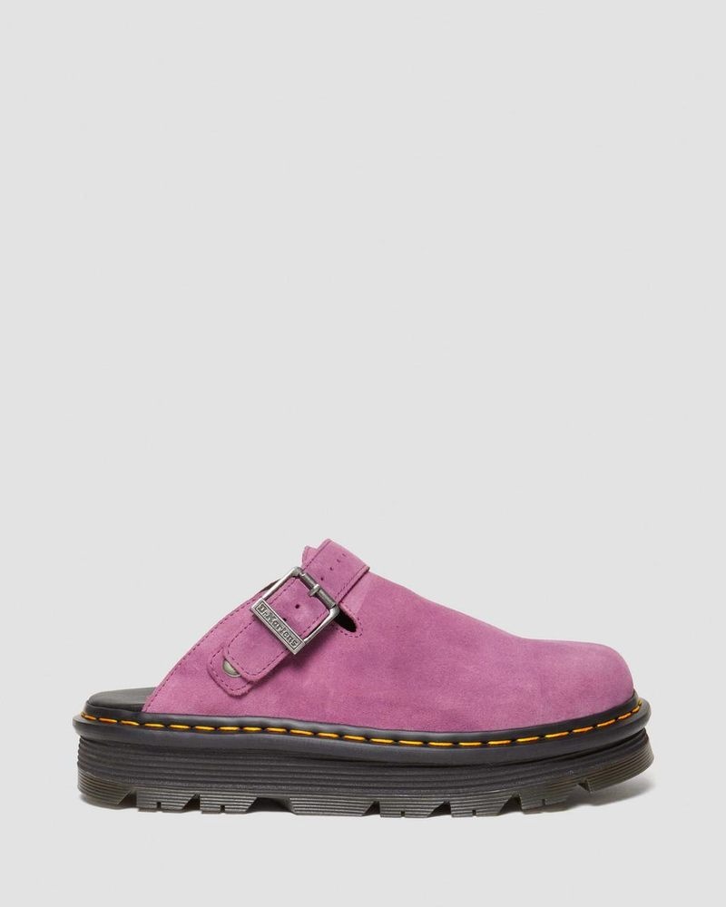 Sandalias Dr Martens Zebzag Gamuza Casuales Destalonadas Plataforma Mules (E.H.Gamuza) Moradas | HK87-A3IR