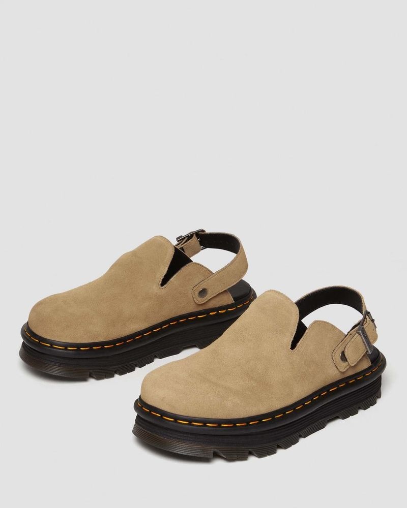 Sandalias Dr Martens Zebzag Gamuza Casuales Destalonadas Plataforma Mules (E.H.Gamuza) Savannah Tan | TX57-L3AF