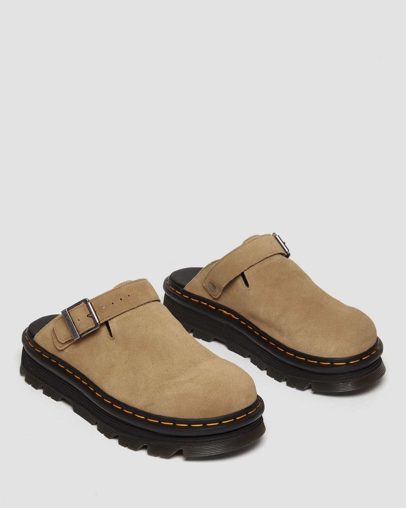 Sandalias Dr Martens Zebzag Gamuza Casuales Destalonadas Plataforma Mules (E.H.Gamuza) Savannah Tan | TX57-L3AF