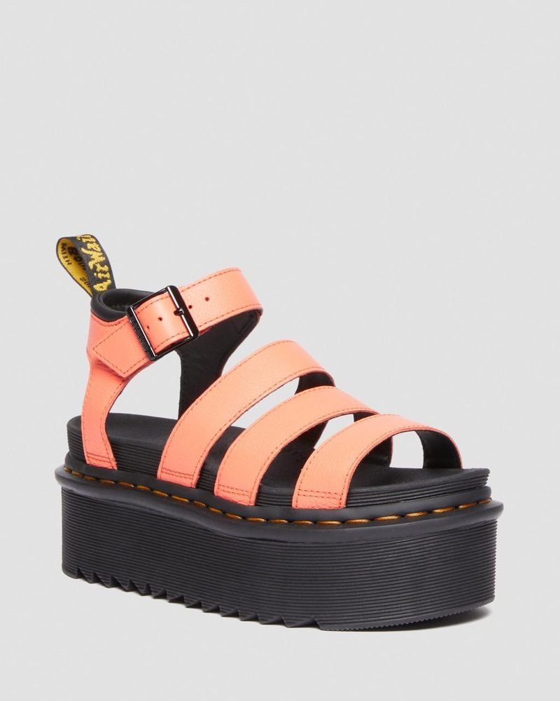 Sandalias de Plataforma Dr Martens Blaire Pisa Cuero Plataforma Correa Sandals (Pisa) Coral | ME41-F1JH