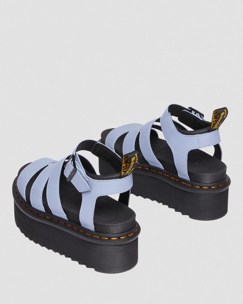 Sandalias de Plataforma Dr Martens Blaire Pisa Cuero Plataforma Correa Sandals (Pisa) Azules | KW12-Z6WP