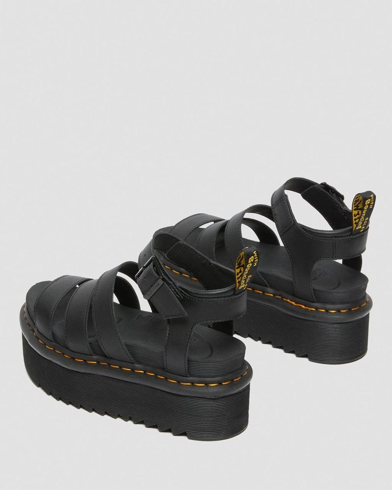 Sandalias de Plataforma Dr Martens Blaire Hydro Cuero Plataforma Correa Sandals (Hydro Cuero) Negras | XO12-D6CX