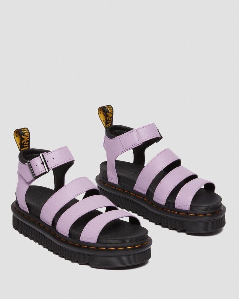 Sandalias de Plataforma Dr Martens Blaire - Pisa Cuero Correa Sandals (Pisa) Lilac | PA87-U5JN