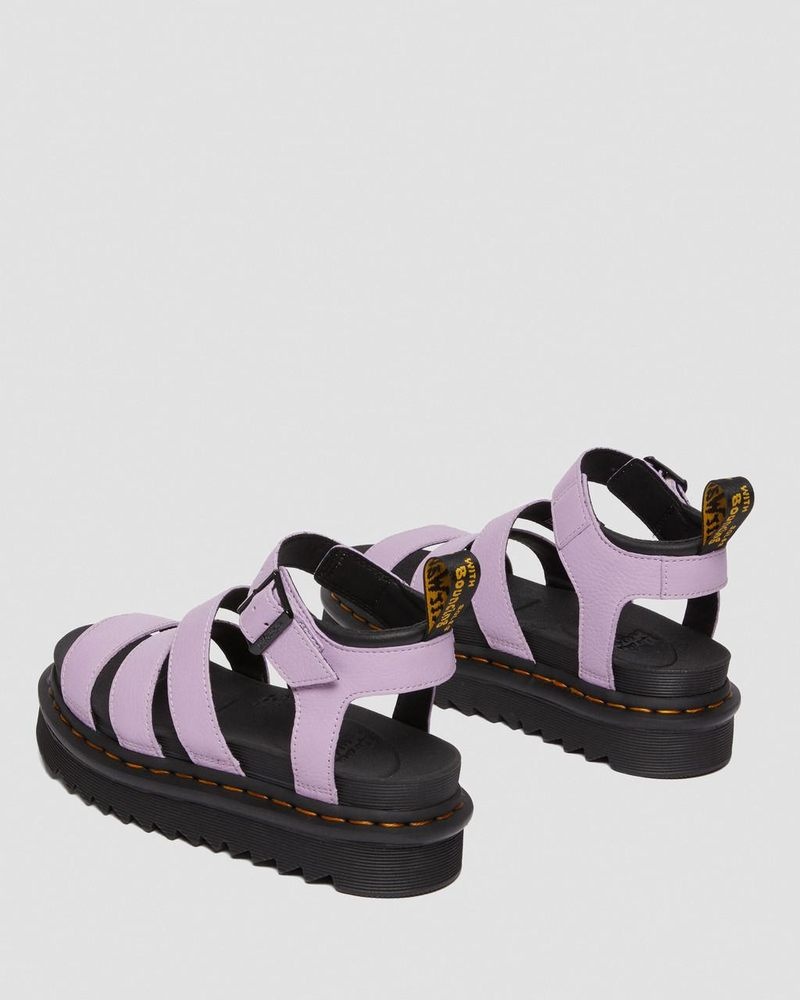 Sandalias de Plataforma Dr Martens Blaire - Pisa Cuero Correa Sandals (Pisa) Lilac | PA87-U5JN