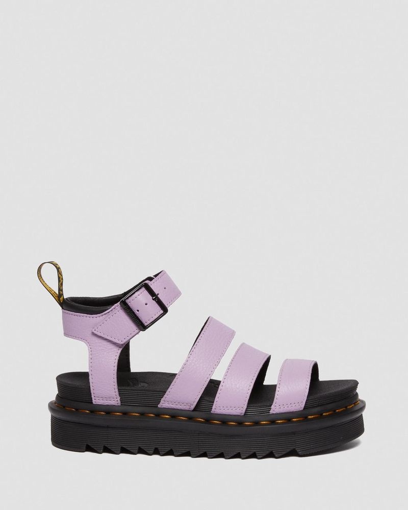 Sandalias de Plataforma Dr Martens Blaire - Pisa Cuero Correa Sandals (Pisa) Lilac | PA87-U5JN