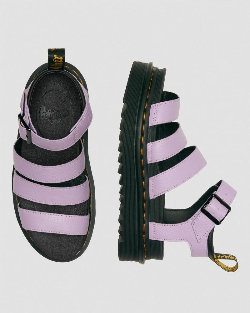 Sandalias de Plataforma Dr Martens Blaire - Pisa Cuero Correa Sandals (Pisa) Lilac | PA87-U5JN