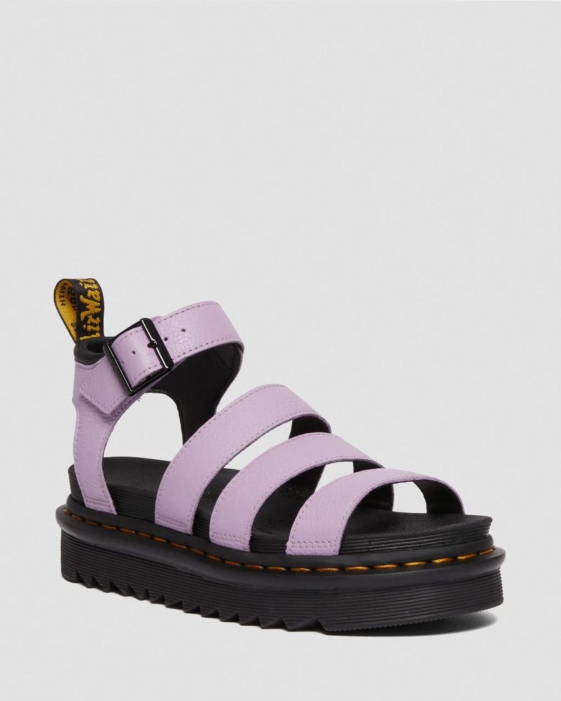 Sandalias de Plataforma Dr Martens Blaire - Pisa Cuero Correa Sandals (Pisa) Lilac | PA87-U5JN