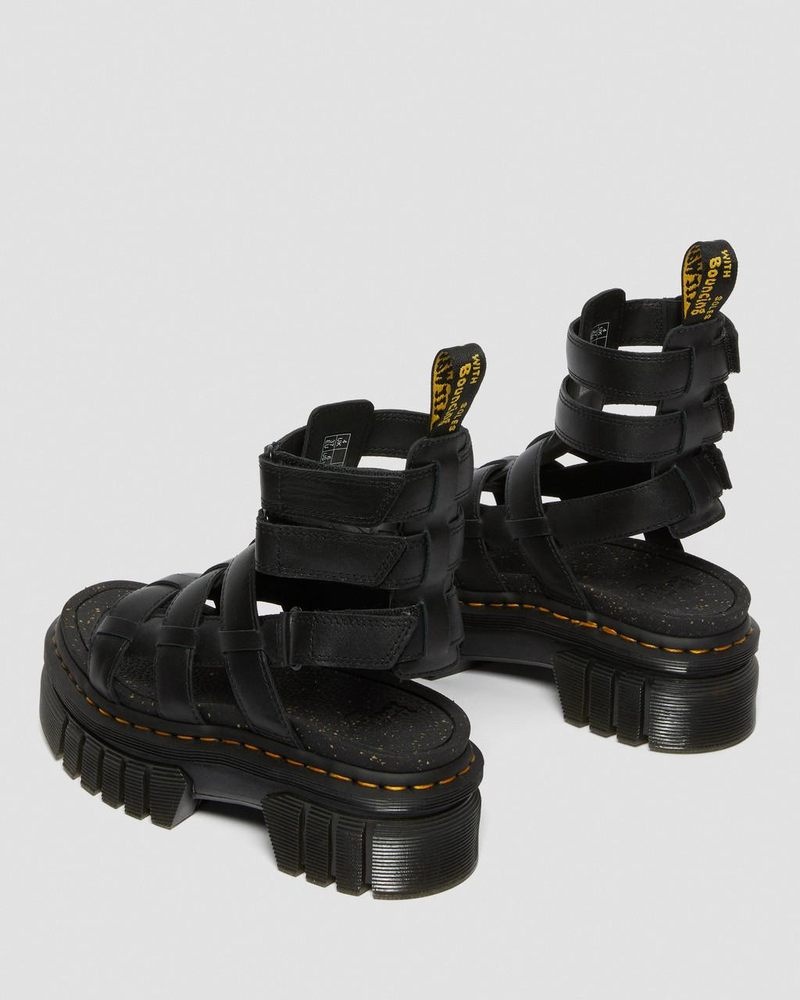 Sandalias de Plataforma Dr Martens Ricki Nappa Lux Cuero Plataforma Gladiator Sandals (Nappa Lux) Negras | IY20-Z5QL