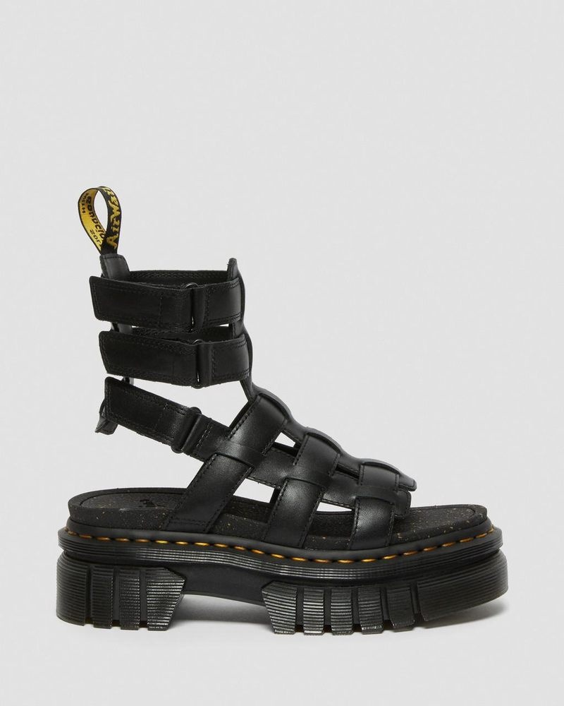 Sandalias de Plataforma Dr Martens Ricki Nappa Lux Cuero Plataforma Gladiator Sandals (Nappa Lux) Negras | IY20-Z5QL