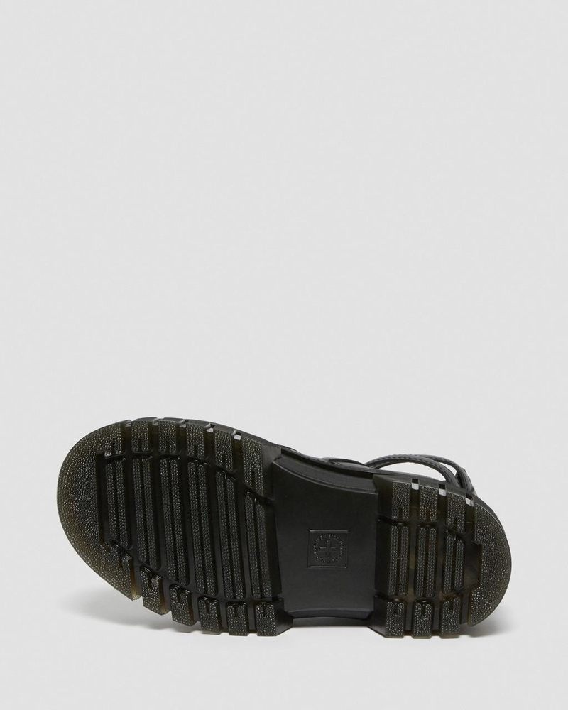 Sandalias de Plataforma Dr Martens Ricki Nappa Lux Cuero Plataforma Gladiator Sandals (Nappa Lux) Negras | IY20-Z5QL