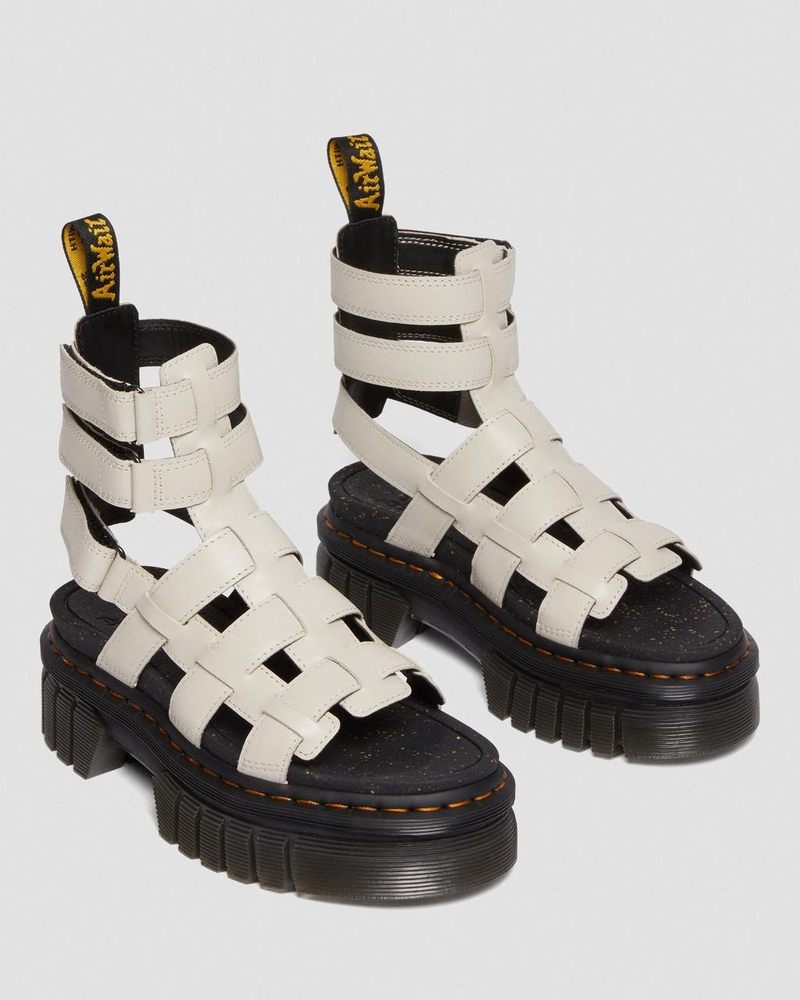 Sandalias de Plataforma Dr Martens Ricki Nappa Lux Cuero Plataforma Gladiator Sandals (Nappa Lux) Gris | DS84-W0VN