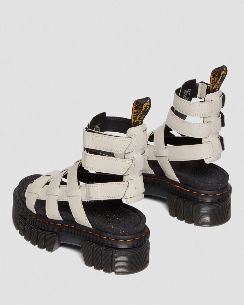 Sandalias de Plataforma Dr Martens Ricki Nappa Lux Cuero Plataforma Gladiator Sandals (Nappa Lux) Gris | DS84-W0VN