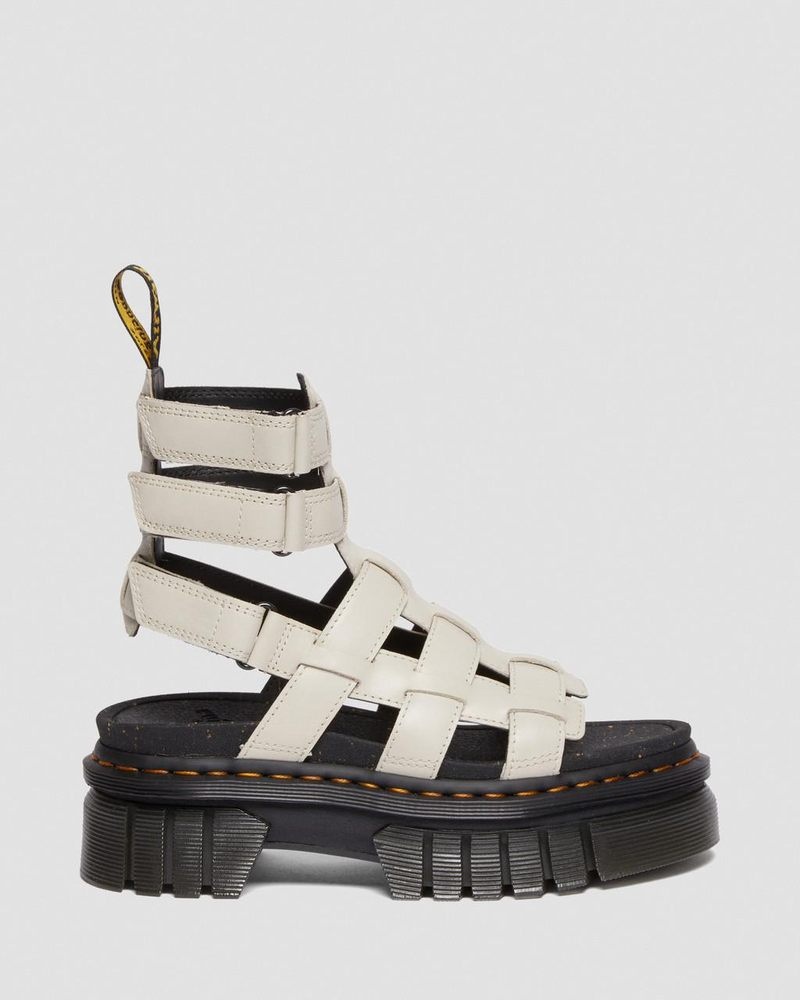 Sandalias de Plataforma Dr Martens Ricki Nappa Lux Cuero Plataforma Gladiator Sandals (Nappa Lux) Gris | DS84-W0VN