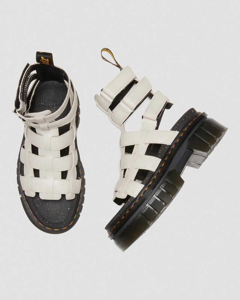 Sandalias de Plataforma Dr Martens Ricki Nappa Lux Cuero Plataforma Gladiator Sandals (Nappa Lux) Gris | DS84-W0VN