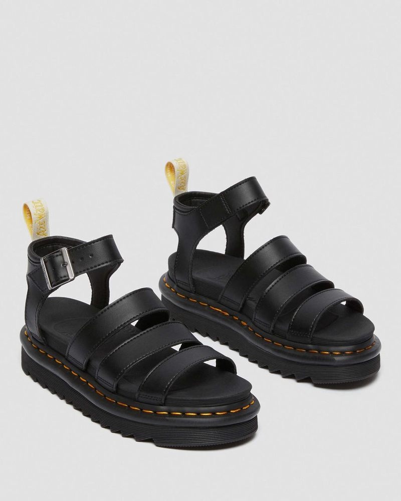 Sandalias de Plataforma Dr Martens Vegan Blaire - Felix Gladiator Sandals (Felix Rub Off) Negras | LL73-N7AE