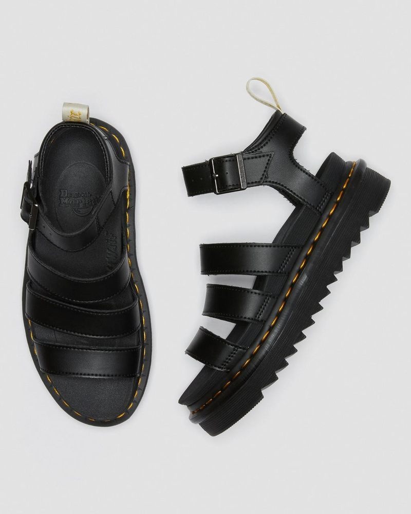 Sandalias de Plataforma Dr Martens Vegan Blaire - Felix Gladiator Sandals (Felix Rub Off) Negras | LL73-N7AE