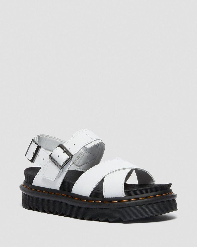 Sandalias de Plataforma Dr Martens Voss II - Cuero Correa Sandals (Hydro Cuero) Blancas | GZ87-A9LD