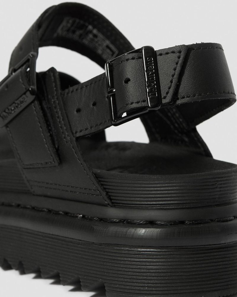 Sandalias de Plataforma Dr Martens Voss - Cuero Correa Sandals (Hydro Cuero) Negras | YO04-A5RH