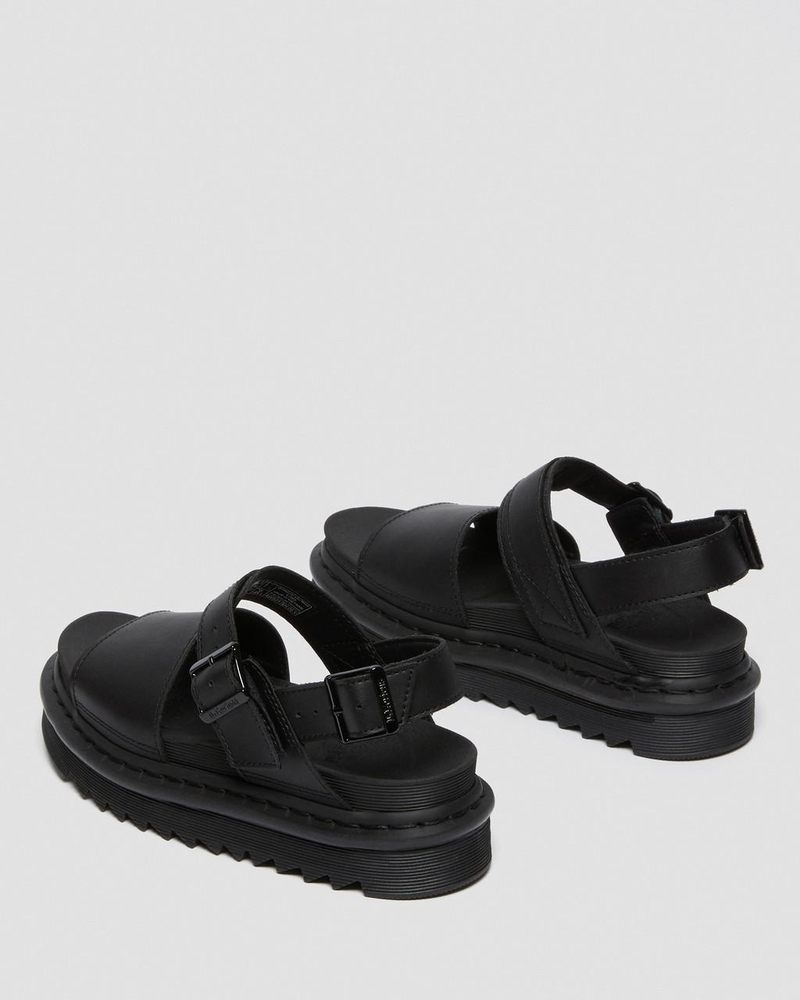 Sandalias de Plataforma Dr Martens Voss - Cuero Correa Sandals (Hydro Cuero) Negras | YO04-A5RH