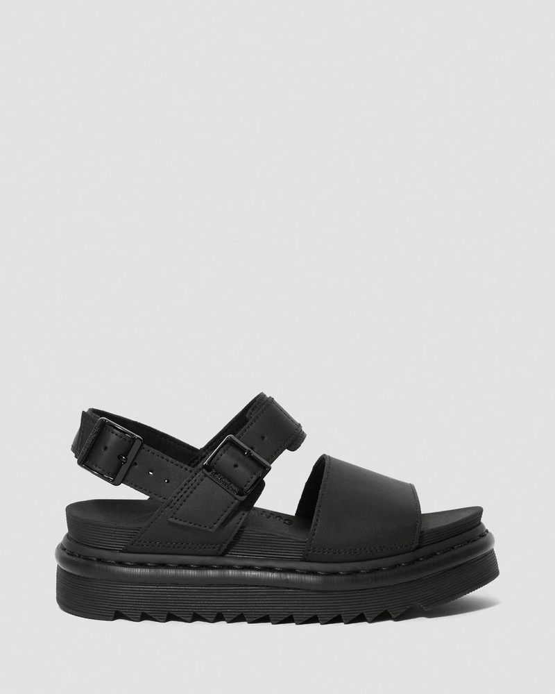 Sandalias de Plataforma Dr Martens Voss - Cuero Correa Sandals (Hydro Cuero) Negras | YO04-A5RH