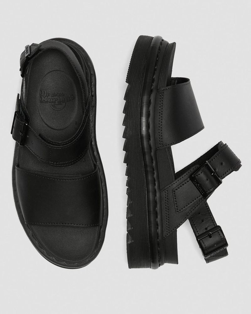 Sandalias de Plataforma Dr Martens Voss - Cuero Correa Sandals (Hydro Cuero) Negras | YO04-A5RH