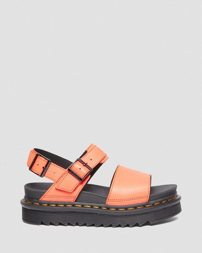 Sandalias de Plataforma Dr Martens Voss Pisa Cuero Correa Sandals (Pisa) Coral | XI78-L3UX