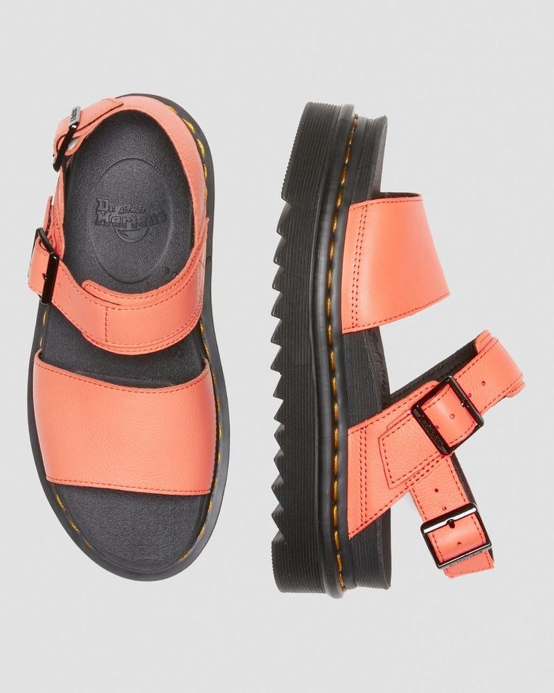 Sandalias de Plataforma Dr Martens Voss Pisa Cuero Correa Sandals (Pisa) Coral | XI78-L3UX