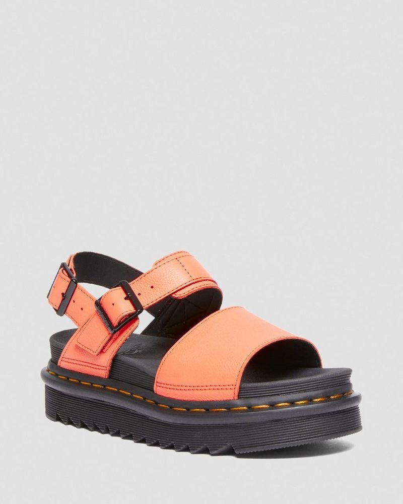 Sandalias de Plataforma Dr Martens Voss Pisa Cuero Correa Sandals (Pisa) Coral | XI78-L3UX