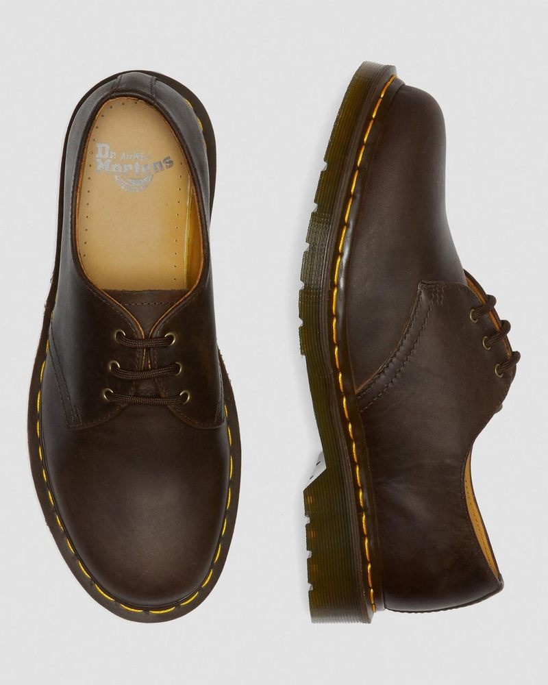 Zapatos Dr Martens 1461 Crazy Horse Cuero Oxford Shoes (Crazy Horse) Marrones | YK16-N5VI