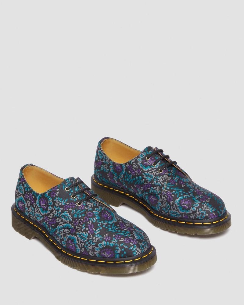 Zapatos Dr Martens 1461 Floral Jacquard Oxord Shoes (Floral Jacquard) Black/purple | XS00-E9QW